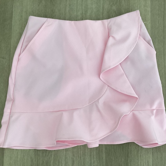 NEW POLO GOLF Ralph Lauren Flounce Solid Pink Ruffled Skort Skirt Womens Sz S - Picture 2 of 11
